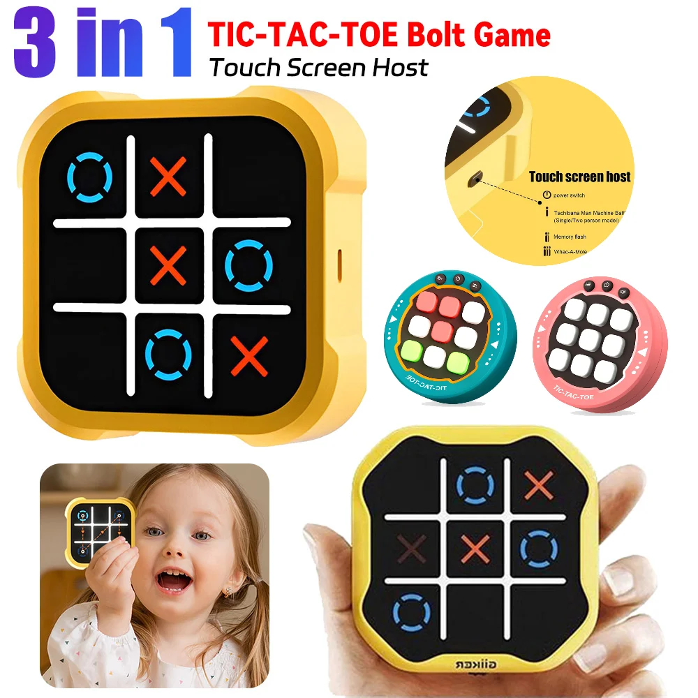 -ساعة يد رجالية ، كوارتز ، مقاومة للماء 3 في 1 Tic-Tac-Toe لعبة يده لغز لعبة وحدة التحكم الإلكترونية للأطفال ألعاب إلكترونية